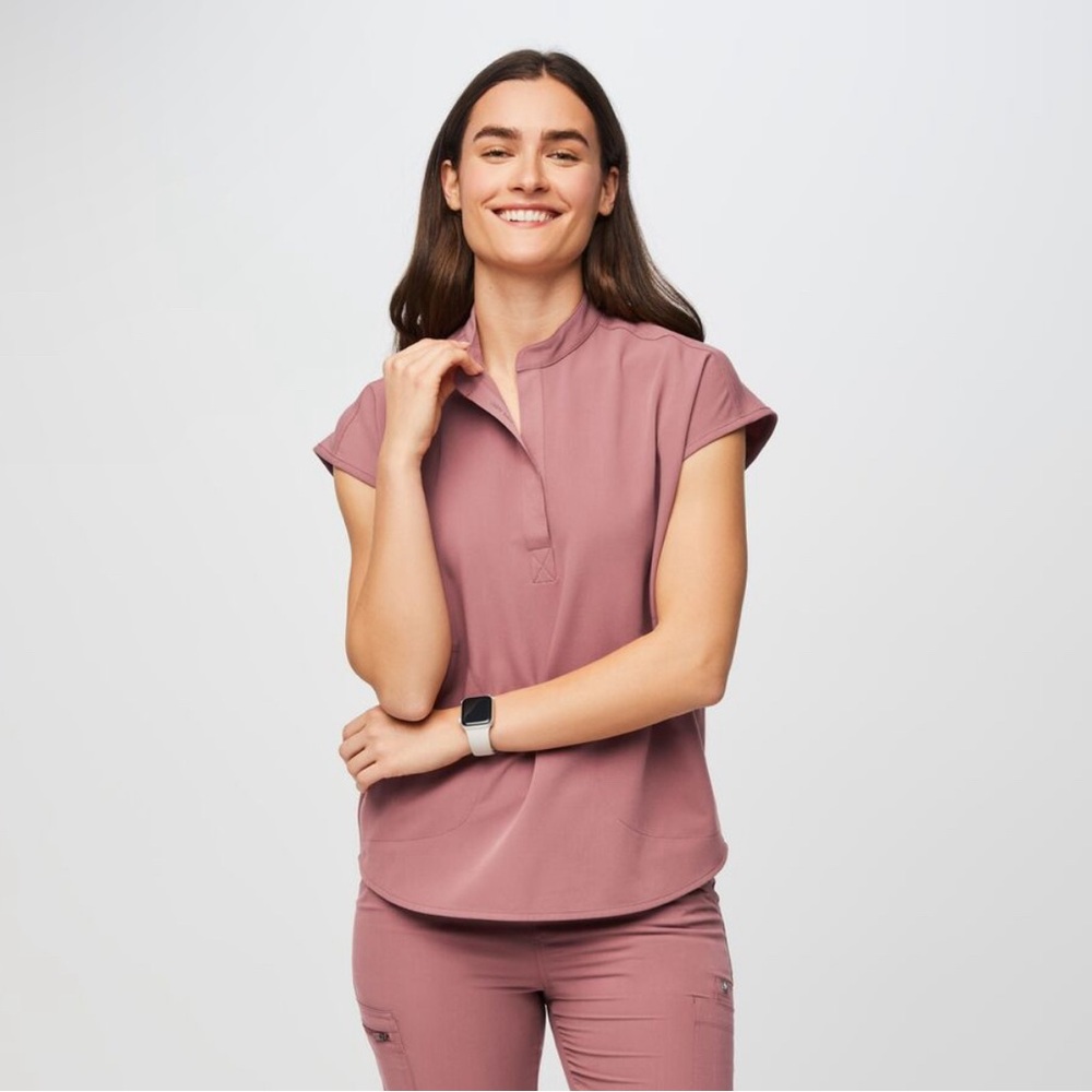 Rafaela oversized scrub top in mauve